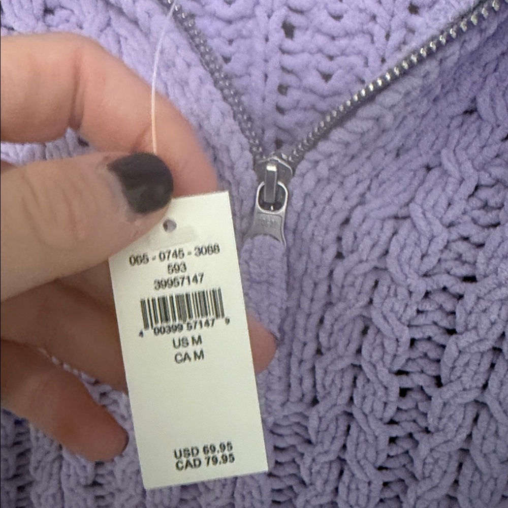 Aerie Lavender chenille Sweater size medium nwt - Picture 3 of 3